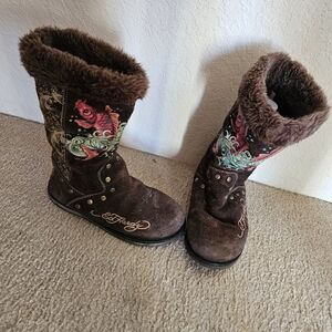 Vintage Ed Hardy Suede Boots